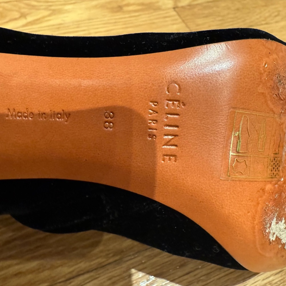 CELINE - Black Velvet BAM BAM Ankle Boots - Iconic Phoebe Philo - Size 38 - Picture 8 of 9